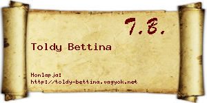 Toldy Bettina névjegykártya